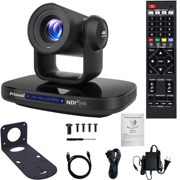 Prisual 4K PTZ NDI Camera AI Auto-Tracking NDI PTZ Camera, USB3.0 3G-SDI HDMI 4K PTZ Camera Package - Image 3