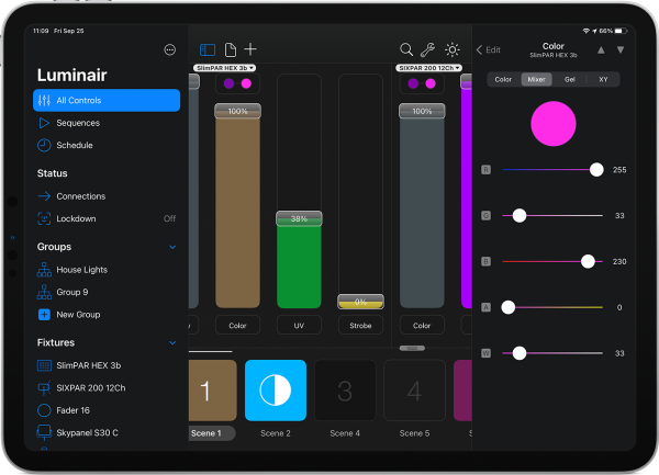 LUMINAIR + ARTNET + Ipad Lighting Control