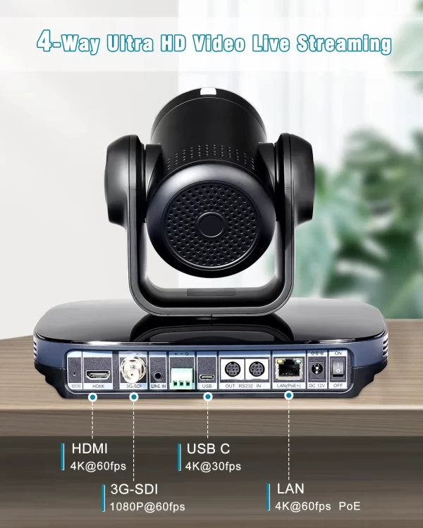 Prisual 4K PTZ NDI Camera AI Auto-Tracking NDI PTZ Camera, USB3.0 3G-SDI HDMI 4K PTZ Camera Package - Image 4