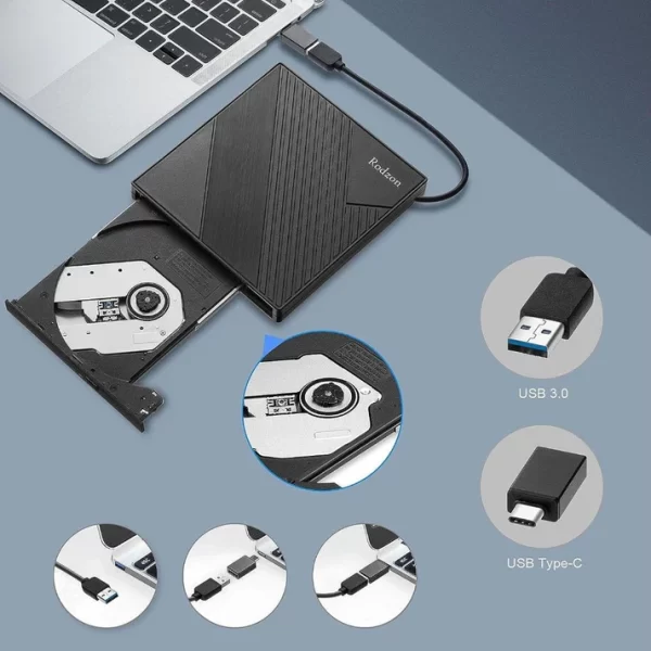 External DVD Drive USB 3.0 & Type-C - Image 3