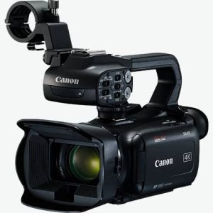 Canon XA40 4 K camera in camera cage
